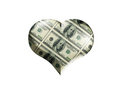 Free Heart Colored Into The Dollars Royalty Free Stock Image - 3216566