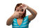 Free Girl Looking Through A Frame Stock Images - 3279404