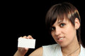 Free Girl With Notecard Royalty Free Stock Photography - 3282207