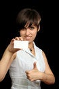Free Girl With Paper For Text Royalty Free Stock Photos - 3283688