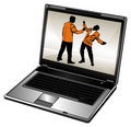 Free Laptop And Businessman Royalty Free Stock Photo - 3284655