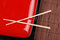 Free Chopsticks And Red Plate Stock Photography - 3293402