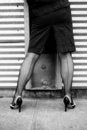 Free Netted Legs With Stripe Royalty Free Stock Photos - 3301078