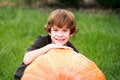 Free Boy And Large Pumpkin Royalty Free Stock Images - 3305499