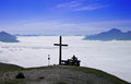 Free Hikers On Summit Above Clouds Royalty Free Stock Photography - 3328817