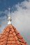 Free Tiled Roof With Lightening Rod Royalty Free Stock Photos - 3423968