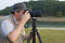 Free Pro Male Photographer W/DSLR Royalty Free Stock Photography - 3498897