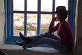 Free Gazing Out The Window Royalty Free Stock Photography - 3502477