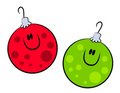 Free Cartoon Smiling Xmas Ornaments Royalty Free Stock Photos - 3551038