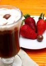 Free Cup Of Coffee And Strawberries Royalty Free Stock Photography - 3570787