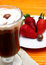 Free Cup Of Coffee And Strawberries Royalty Free Stock Photography - 3570787