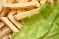 Free French Fries And Lettuce Salad Stock Photography - 3649422