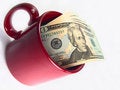 Free US 20 Dollars Bills In A Mug Royalty Free Stock Photos - 3661268