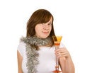 Free Young Woman With Glass Of Champagne, Celebration Stock Images - 3693854