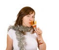 Free Young Woman With Glass Of Champagne, Celebration Royalty Free Stock Photo - 3693875