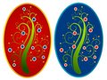 Free Abstract Christmas Tree Oval Cards Stock Photography - 3696702