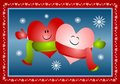 Free Hugging Xmas Hearts Wearing Scarves Royalty Free Stock Photo - 3696825