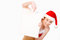 Free Christmas Girl Holding Up A White Sign For Copyspa Stock Image - 3743311