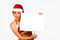 Free Christmas Girl Holding Up A White Sign For Copyspa Royalty Free Stock Photo - 3743405