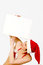 Free Christmas Girl Holding Up A White Sign For Copyspa Royalty Free Stock Images - 3743449
