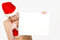 Free Christmas Girl Holding Up A White Sign For Copyspa Stock Photography - 3743512