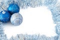 Free Three Christmas Baubles With Silver Tinsel Stock Photography - 3757082