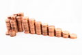 Free Stairs To Wealth, Made Of Columns Of Coins Royalty Free Stock Image - 3764786