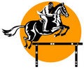 Free Show Jumping Woodcut Style Stock Image - 3787401