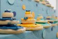 Free Up Close Decorated Cookies On Top Of A Gourmet Cak Stock Image - 3789761