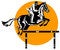 Free Show Jumping Woodcut Style Stock Image - 3787401