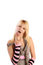 Free Girl In A Sexy Shorts And Low Cut Tank-top Stock Images - 3794574
