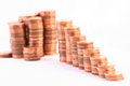 Free Stairs To Wealth, Made Of Columns Of Coins Stock Photos - 3833663
