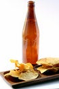 Free Beer Bottle With Unhealthy Eating Stock Photos - 3869483