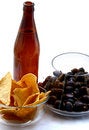 Free Beer Bottle With Unhealthy Eating Stock Photo - 3874500