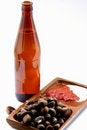 Free Beer Bottle With Unhealthy Eating Stock Images - 3874564