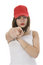 Free Emotional Girl In Red Cap Stock Images - 3890994