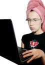 Free Female With A Laptop Royalty Free Stock Image - 390146