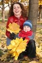 Free Mother With Son In The Park In Autumn Royalty Free Stock Photo - 3907125