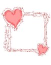 Free Doodle Ink Pink Hearts Frame Or Border Royalty Free Stock Photo - 3934635