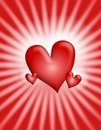 Free Red Glowing Light Rays Hearts Background 2 Royalty Free Stock Photography - 3934697