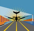 Free Jumbo Jet Plane Touching Down Royalty Free Stock Photo - 4006035