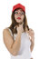 Free Emotional Girl In Red Cap Royalty Free Stock Photo - 4007595