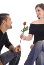 Free Latino Man Giving Woman A Rose Stock Photography - 4015782