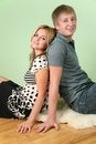 Free Couple Sit On Fur Carpet Royalty Free Stock Photo - 4039815