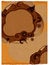 Free Brown Abstract  Medalion On Old Paper Texture Stock Photography - 4033192