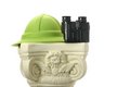 Free Adventure Hat And Binoculars On Pedestal Stock Photo - 4066740