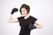 Free Brunette Kick Boxer Smiling Stock Images - 4081644