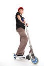 Free Boy Standing On A Scooter Royalty Free Stock Photography - 4118687