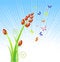 Free Easter Eggs-flowers / With Butterfly / Vector Stock Images - 4114684