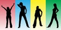 Free Girls Set - 1. Silhouette Stock Image - 4133991